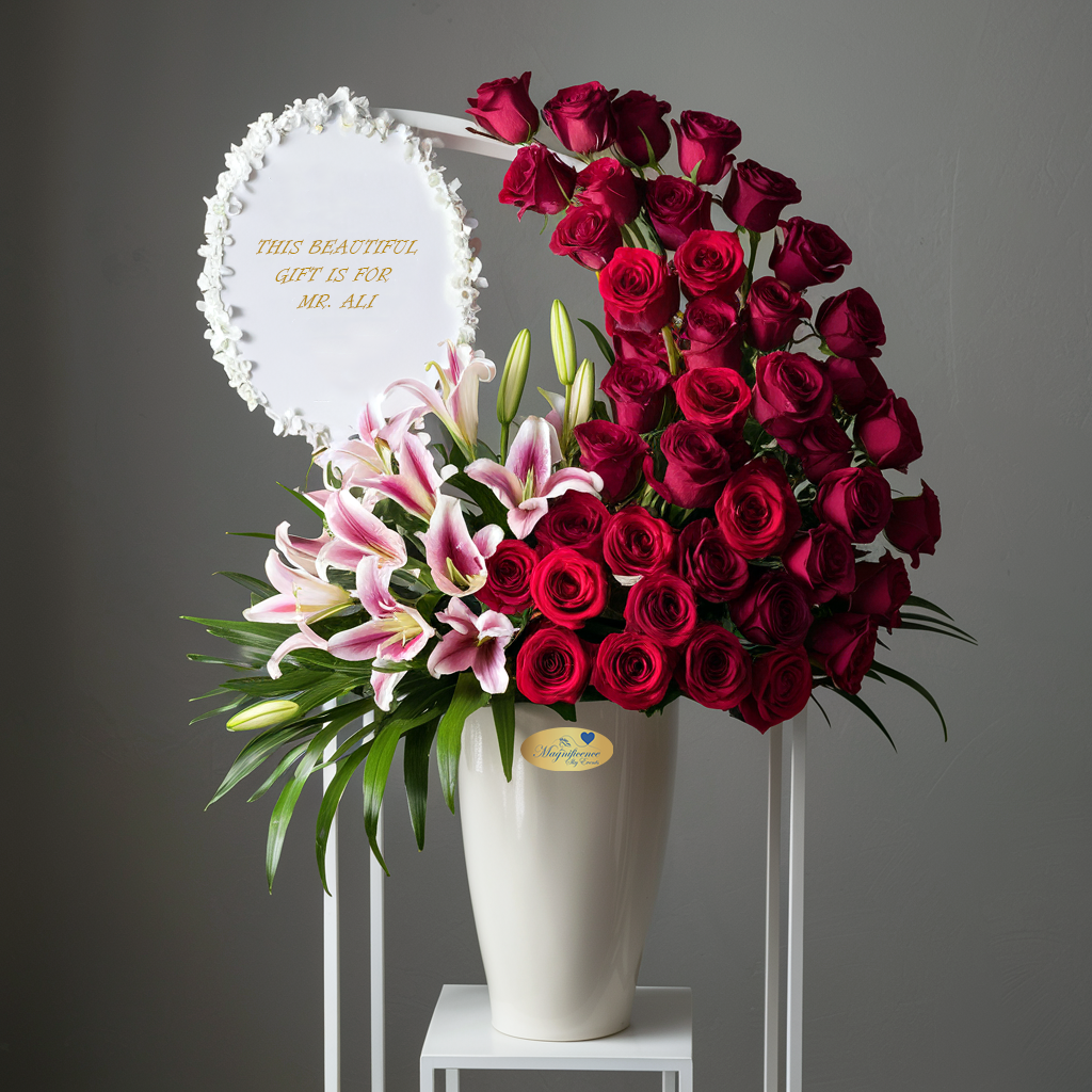 Red roses bouquet by Elandra flowers – Best flower shop in Dubai