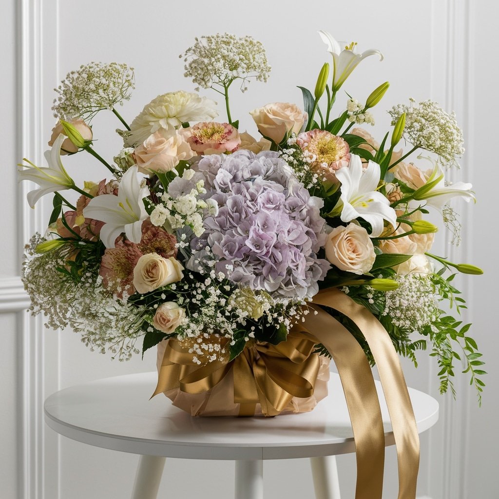 Pastel Elegance mixed flower bouquet by Elandra flowers, best flower shop in Dubai