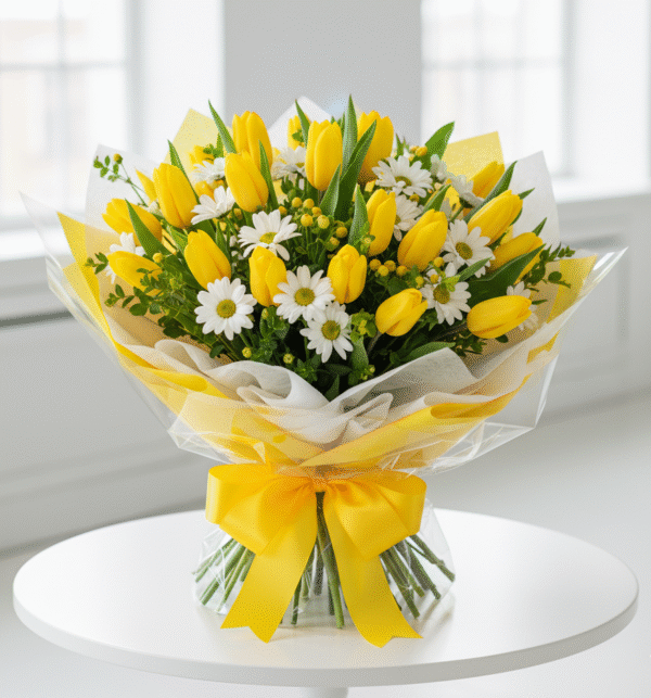 Yellow Tulips Bouquet from Elandra Flowers – Best Flower Shop in Dubai