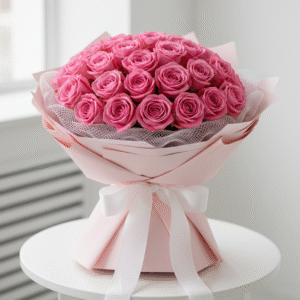 Delightful Pink Roses Bouquet from Elandra Flowers – Best Flower Shop in Dubai