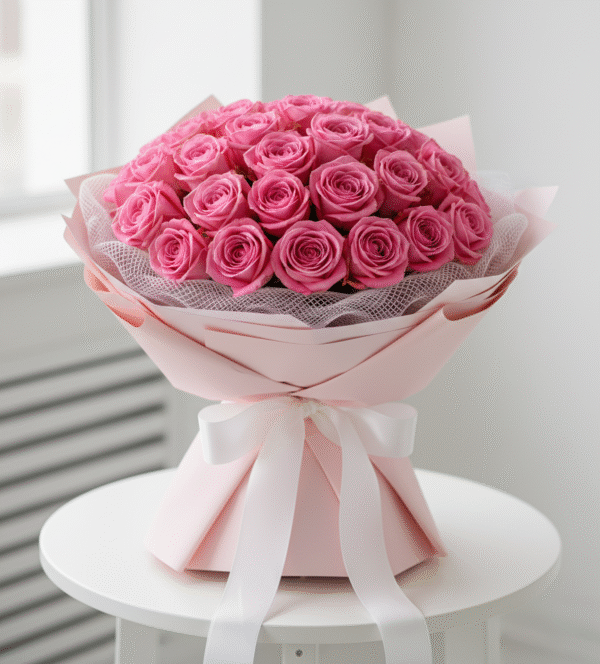 Delightful Pink Roses Bouquet from Elandra Flowers – Best Flower Shop in Dubai