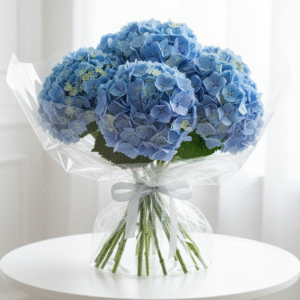 Bright Blue Hydrangea Bouquet from Elandra Flowers – Best Flower Shop in Dubai