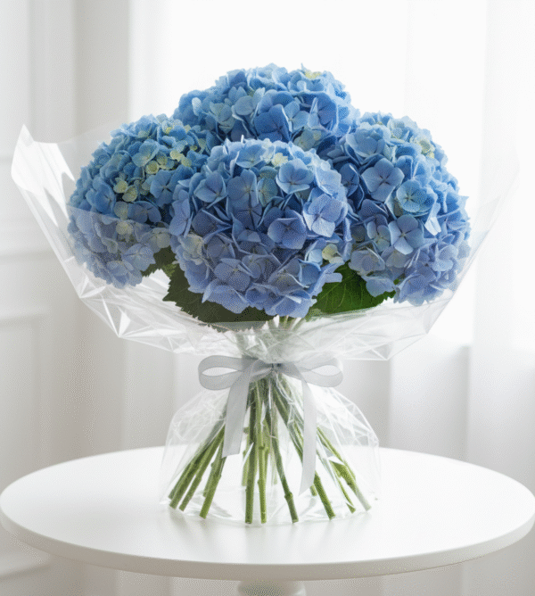 Bright Blue Hydrangea Bouquet from Elandra Flowers – Best Flower Shop in Dubai