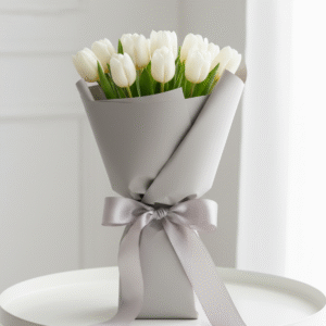 White Tulip Flower Bouquet from Elandra Flowers – Best Flower Shop in Dubai
