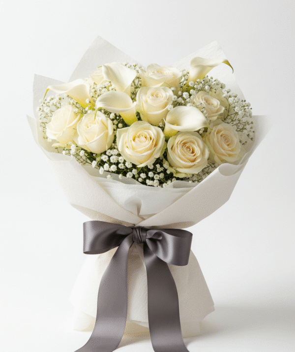 White Roses Bouquet from Elandra Flowers – Best Flower Shop in Dubai