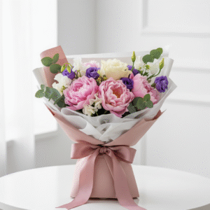 Pink Ohara Rose and Spray Rose Bouquet from Elandra Flowers – Best Flower Shop in Dubai