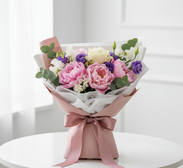 Pink Ohara Rose and Spray Rose Bouquet from Elandra Flowers – Best Flower Shop in Dubai
