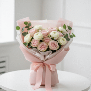 Peach Roses Bouquet from Elandra Flowers – Best Flower Shop in Dubai