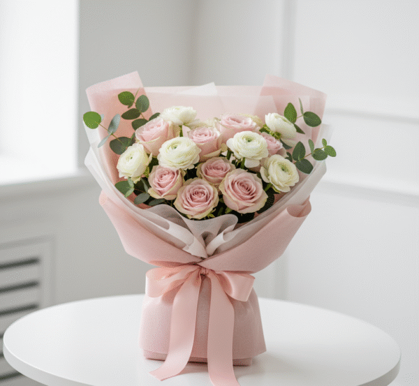 Peach Roses Bouquet from Elandra Flowers – Best Flower Shop in Dubai