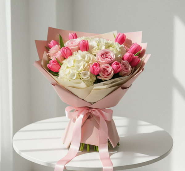 Tulips and Roses Bouquet from Elandra Flowers – Best Flower Shop in Dubai