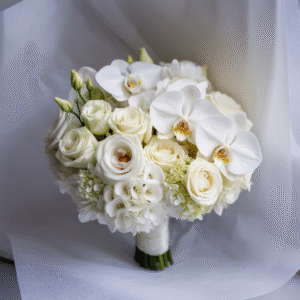 Bridal Bouquet with Orchids, Freesia and Roses