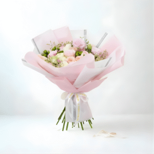 Pink and White Roses Bouquet