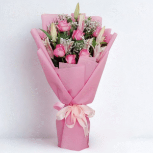 Pink Roses with Lilies