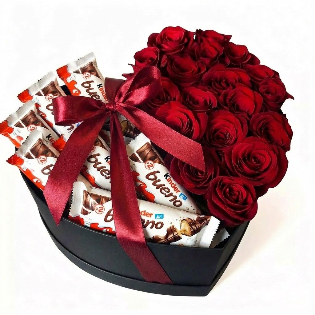 kinder red rose box